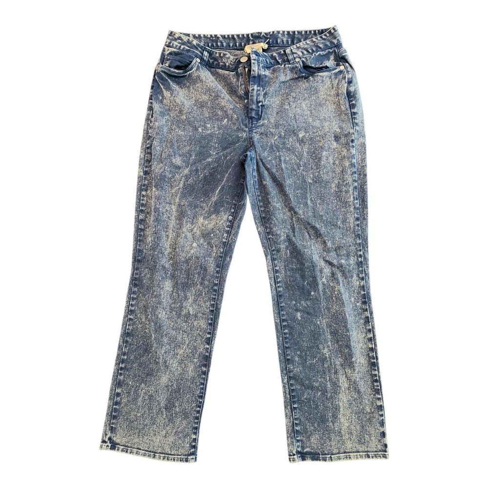 Coldwater Creek Straight Leg Denim Jeans Blue Acid‎ Wash Stretch 10P Petites